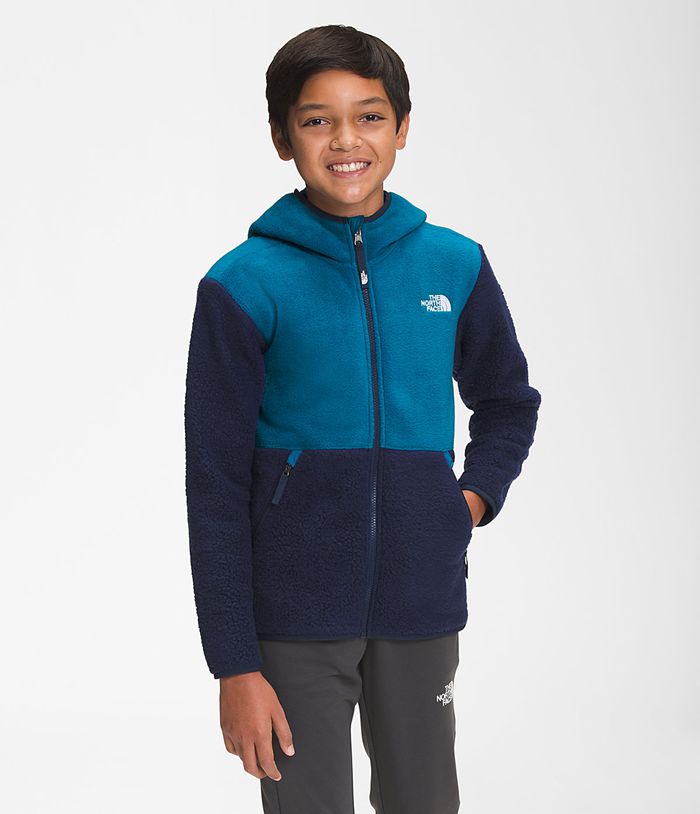 The North Face Jacket Forrest Full Zip Hooded Fleece Navy - Boys - Thailand FRZWU-9450